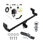 Trailer Tow Hitch For 20-24 KIA Soul exc Turbo and LED Taillights Class 3 2" Receiver Complete Package w/ Wiring and 1-7/8" Ball