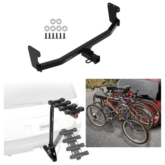 Trailer Hitch w/ 4 Bike Rack For 22-23 KIA EV6 All Styles Approved for Recreational & Offroad Use Carrier for Adult Woman or Child Bicycles Foldable