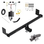 Trailer Tow Hitch For 18-21 Hyundai Kona Complete Package w/ Plug & Play Wiring and 2" Ball