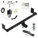 Trailer Tow Hitch For 18-21 Hyundai Kona Class 3 2" Receiver Complete Package w/ Plug & Play Wiring and 1-7/8" Ball