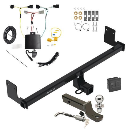 Trailer Tow Hitch For 18-21 Hyundai Kona Deluxe Package Plug & Play Wiring 2" Ball Mount and Lock