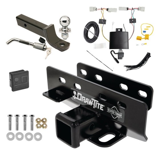 Trailer Tow Hitch For 21-24 Ford Bronco w/LED Taillights Except Models w/OEM Hitch Deluxe Package Wiring 2" Ball Mount and Lock