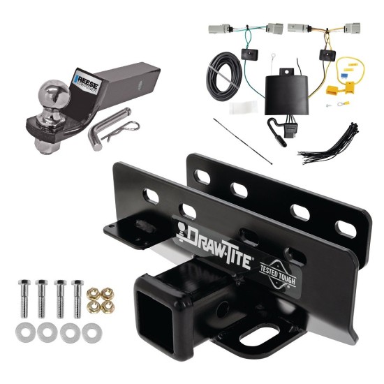 Trailer Tow Hitch For 21-24 Ford Bronco Except w/LED Taillights or w/OEM Hitch Complete Package w/ Wiring and 2" Ball