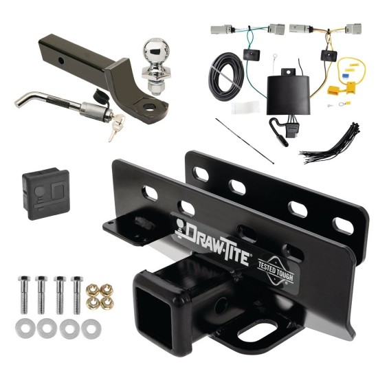 Trailer Tow Hitch For 21-24 Ford Bronco Except w/LED Taillights or w/OEM Hitch Deluxe Package Wiring 2" Ball Mount and Lock