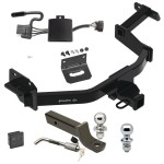 Ultimate Tow Package For 21-23 Hyundai Santa Fe Trailer Hitch w/ Wiring 2" Drop Mount Dual 2" and 1-7/8" Ball Lock Bracket Cover 2" Receiver