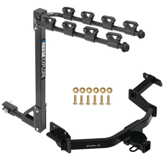 Trailer Tow Hitch For 21-23 Hyundai Santa Fe KIA Sorento Tilt Away Adult or Child Arms Fold Down 4 Bike Carrier