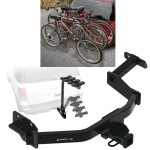Trailer Hitch w/ 4 Bike Rack For 21-23 Hyundai Santa Fe KIA Approved for Recreational & Offroad Use Carrier for Adult Woman or Child Bicycles Foldable
