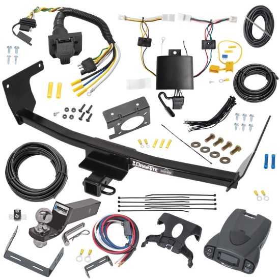 Trailer Hitch Tow Package Prodigy P3 Brake Control For 2022 Lexus NX250 NX350 NX350h NX450h+ w/ 7-Way RV Plug & Play Wiring 2" Drop Mount 2" Ball Class 3 2" Receiver Draw-Tite Tekonsha