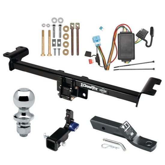 Trailer Tow Hitch For 10-12 Acura RDX Hidden Removable 2" Receiver Complete Package w/ Wiring and 1-7/8" Ball