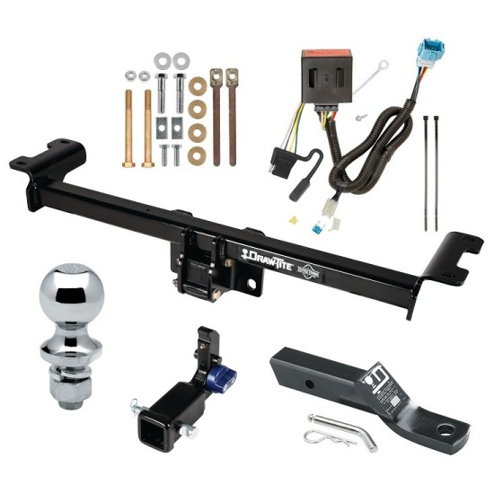 Trailer Tow Hitch For 13-18 Acura RDX Hidden Removable 2" Receiver Complete Package w/ Wiring and 1-7/8" Ball