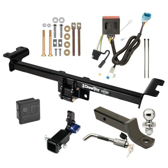 Trailer Tow Hitch For 13-18 Acura RDX Hidden Removable 2" Receiver Deluxe Package Wiring 2" Ball Mount and Lock