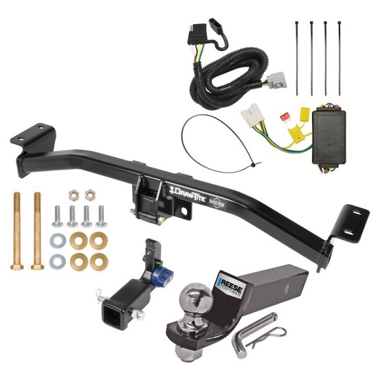 Trailer Tow Hitch For 16-22 Lexus RX350 RX450h Hidden Removable 2" Receiver Complete Package w/ Wiring and 2" Ball