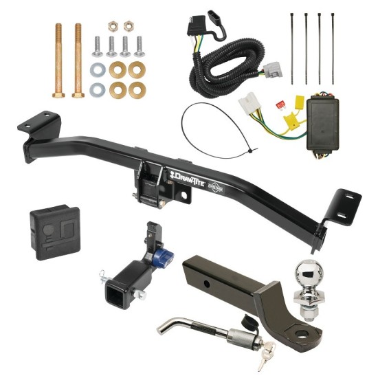 Trailer Tow Hitch For 16-22 Lexus RX350 RX450h Hidden Removable 2" Receiver Deluxe Package Wiring 2" Ball Mount and Lock