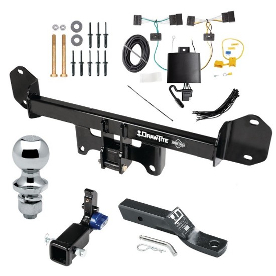 Trailer Tow Hitch For 18-21 BMW X3 Hidden Removable 2" Receiver Complete Package w/ Wiring and 1-7/8" Ball