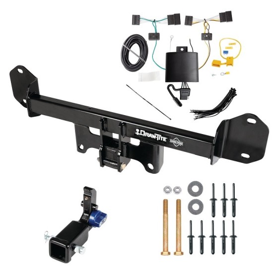 Trailer Tow Hitch For 18-21 BMW X3 Hidden Removable 2" Receiver w/ Plug & Play Wiring Kit Class 3 Draw-Tite