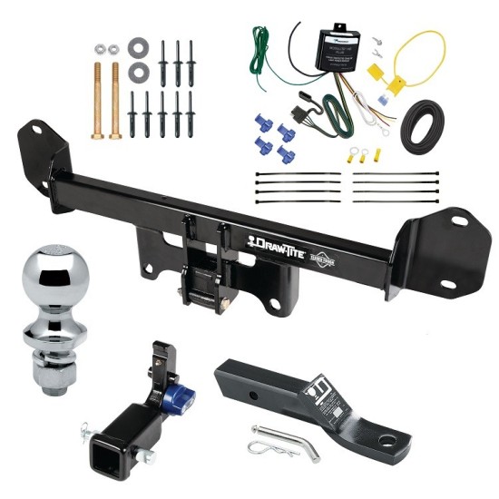 Trailer Tow Hitch For 11-23 BMW X3 Hidden Removable 2" Receiver Complete Package w/ Wiring and 1-7/8" Ball