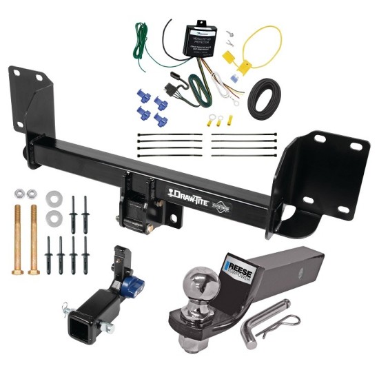 Trailer Tow Hitch For 19-25 BMW X5 Except M Sport Package Hidden Removable 2" Receiver Complete Package w/ Wiring and 2" Ball