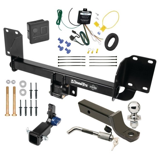 Trailer Tow Hitch For 19-25 BMW X5 Except M Sport Package Hidden Removable 2" Receiver Deluxe Package Wiring 2" Ball Mount and Lock