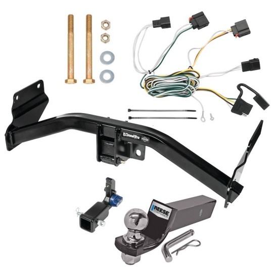 Trailer Tow Hitch For 11-13 Jeep Grand Cherokee Hidden Removable 2" Receiver Complete Package w/ Wiring and 2" Ball