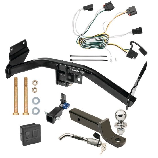 Trailer Tow Hitch For 11-13 Jeep Grand Cherokee Hidden Removable 2" Receiver Deluxe Package Wiring 2" Ball Mount and Lock