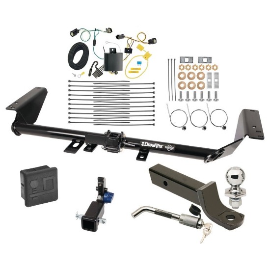 Trailer Tow Hitch For 17-20 Chrysler Pacifica Hidden Removable 2" Receiver Deluxe Package Wiring 2" Ball Mount and Lock