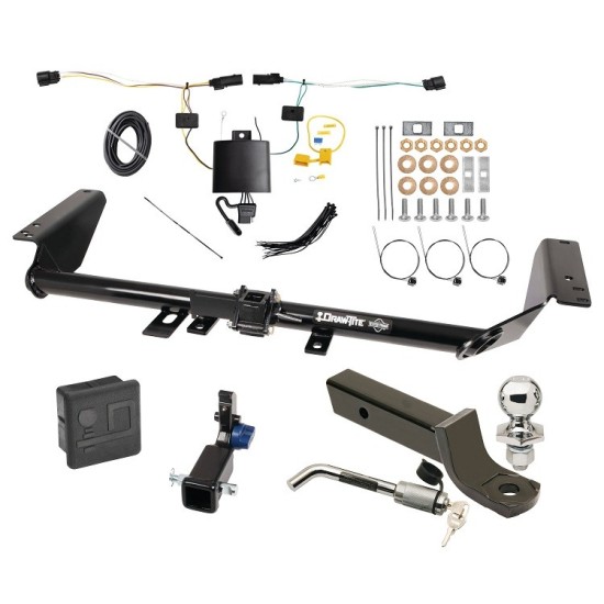 Trailer Tow Hitch For 21-23 Chrysler Pacifica Hidden Removable 2" Receiver Deluxe Package Wiring 2" Ball Mount and Lock