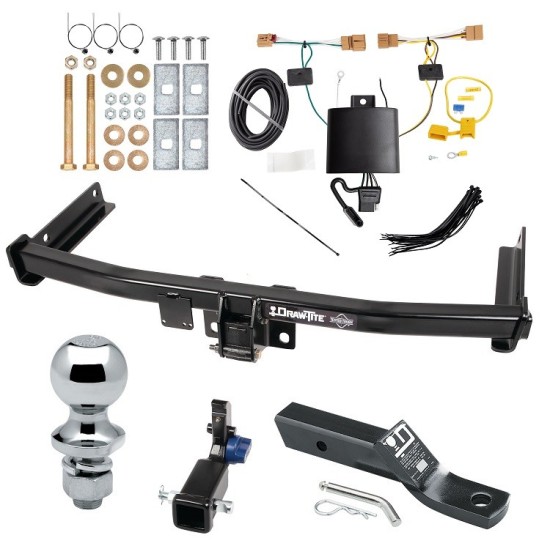 Trailer Tow Hitch For 18-23 Volkswagen Tiguan Hidden Removable 2" Receiver Complete Package w/ Wiring and 1-7/8" Ball