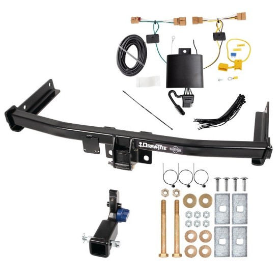 Trailer Tow Hitch For 18-23 Volkswagen Tiguan Hidden Removable 2" Receiver w/ Plug & Play Wiring Kit Class 3 Draw-Tite