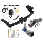 Trailer Tow Hitch For 21-23 Ford Mustang Mach-E Hidden Removable 2" Receiver Complete Package w/ Wiring and 2" Ball