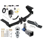 Trailer Tow Hitch For 21-23 Ford Mustang Mach-E Hidden Removable 2" Receiver Complete Package w/ Wiring and 1-7/8" Ball