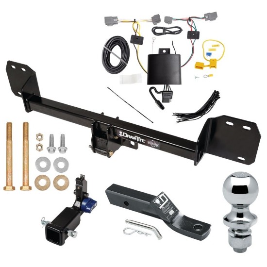 Trailer Tow Hitch For 16-24 Volvo XC90 Hidden Removable 2" Receiver Complete Package w/ Wiring and 1-7/8" Ball