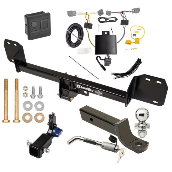 Trailer Tow Hitch For 16-24 Volvo XC90 Hidden Removable 2" Receiver Deluxe Package Wiring 2" Ball Mount and Lock