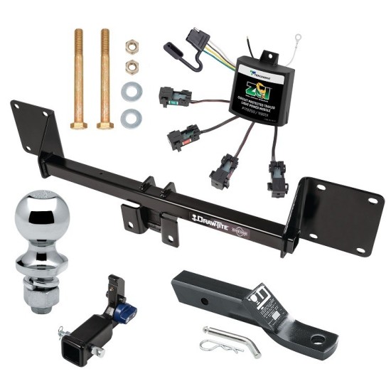 Trailer Tow Hitch For 21-22 Mercedes Benz GLE350 Hidden Removable 2" Receiver Complete Package w/ Zero Contact Wiring Harness Kit and 1-7/8" Ball