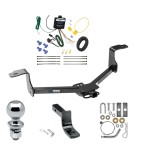 Tow Package For 13-15 Honda Accord Sedan Trailer Hitch w/ Wiring Draw-Bar 2" Ball 1-1/4" Receiver Reese