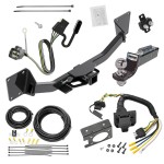 Trailer Hitch Tow Package w/ 7-Way RV Wiring For 17-23 GMC Acadia Exc 17 Limited 2020 Cadillac XT6 19-24 Chevy Blazer w/ 2" Drop Mount 2" Ball Class 3 2" Receiver All Models Reese