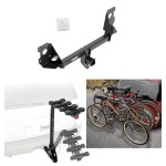 Trailer Hitch w/ 4 Bike Rack For 17-25 Audi Q7 All Styles Approved for Recreational & Offroad Use Carrier for Adult Woman or Child Bicycles Foldable