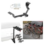 Trailer Hitch w/ 4 Bike Rack For 17-19 Honda CR-V 20-24 CR-V Except Hybrid Approved for Recreational & Offroad Use Carrier for Adult Woman or Child Bicycles Foldable