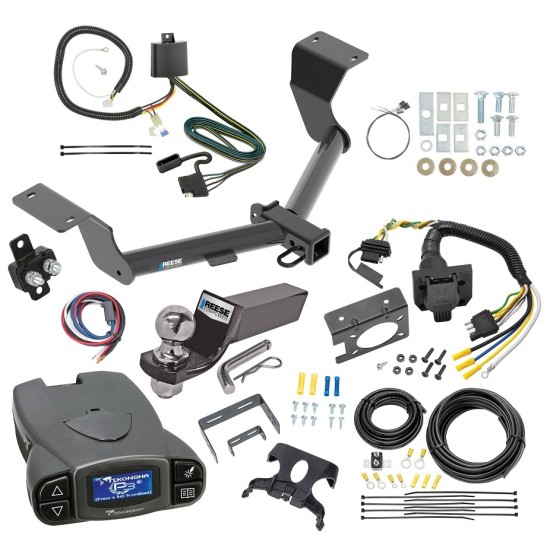 Trailer Hitch Tow Package Prodigy P3 Brake Control For 17-19 Honda CR-V 20-24 Except Hybrid w/ 7-Way RV Wiring 2" Drop Mount 2" Ball Class 3 2" Receiver Reese Tekonsha