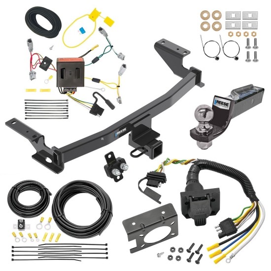 Trailer Hitch Tow Package w/ 7-Way RV Wiring For 13-16 Mazda CX-5 w/ 2" Drop Mount 2" Ball Class 3 2" Receiver All Models Reese