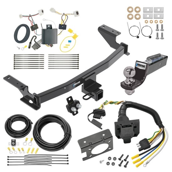 Trailer Hitch Tow Package w/ 7-Way RV Wiring For 17-21 Mazda CX-5 w/ 2" Drop Mount 2" Ball Class 3 2" Receiver Reese