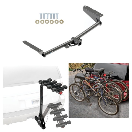 Trailer Hitch w/ 4 Bike Rack For 18-24 Honda Odyssey Approved for Recreational & Offroad Use Carrier for Adult Woman or Child Bicycles Foldable