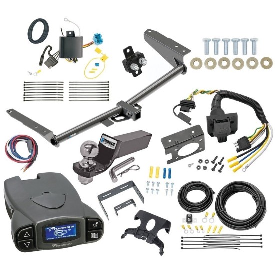 Trailer Hitch Tow Package Prodigy P3 Brake Control For 18-23 Honda Odyssey Without Fuse Provisions w/ 7-Way RV Wiring 2" Drop Mount 2" Ball Class 3 2" Receiver Reese Tekonsha