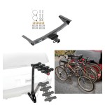 Trailer Hitch w/ 4 Bike Rack For 18-24 Volkswagen Atlas Approved for Recreational & Offroad Use Carrier for Adult Woman or Child Bicycles Foldable