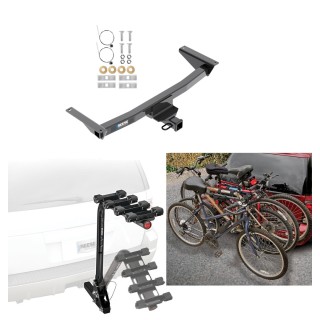 Trailer Hitch w 4 Bike Rack For 18 23 Volkswagen Atlas Approved for Recreational Offroad Use Carrier for Adult Woman or Child Bicycles Foldable