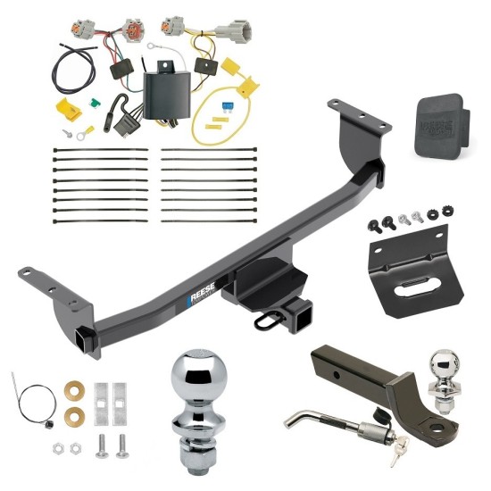 Ultimate Tow Package For 17-19 Nissan Rogue Sport Trailer Hitch w/ Wiring 2" Drop Mount Dual 2" and 1-7/8" Ball Lock Bracket Cover 2" Receiver Reese