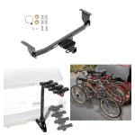 Trailer Hitch w/ 4 Bike Rack For 17-23 Nissan Qashqai Rogue Sport Approved for Recreational & Offroad Use Carrier for Adult Woman or Child Bicycles Foldable