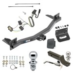 Ultimate Tow Package For 18-24 Buick Enclave 18-23 Chevrolet Traverse 24-24 Limited Trailer Hitch w/ Wiring 2" Drop Mount Dual 2" and 1-7/8" Ball Lock Bracket Cover 2" Receiver Reese