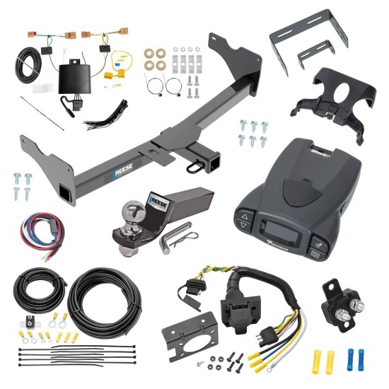 Trailer Hitch Tow Package Prodigy P3 Brake Control For 18-23 Volkswagen Tiguan w/ 7-Way RV Wiring 2" Drop Mount 2" Ball Class 3 2" Receiver Reese Tekonsha