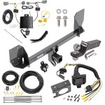 Trailer Hitch Tow Package w/ 7-Way RV Wiring For 16-24 Volvo XC90 w/ 2" Drop Mount 2" Ball Class 4 2" Receiver All Models Reese