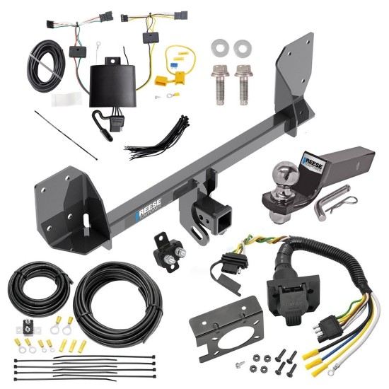 Trailer Hitch Tow Package w/ 7-Way RV Wiring For 18-24 Volvo XC60 w/ 2" Drop Mount 2" Ball Class 4 2" Receiver All Models Reese